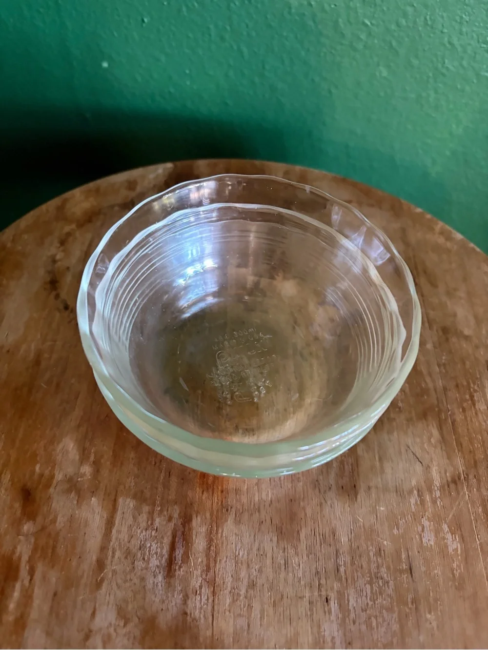 Vintage Pyrex Stacking Clear Glass Custard Cups with Scalloped Edges, set of 3
